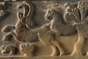 south_arabian_-_a_lion_and_a_leopard_attacking_animals_-_walters_2171_-_detail_b